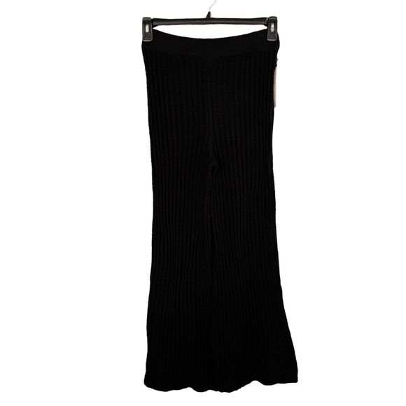 INC Jeannie Mai Small Flared Sweater Pants Ribbed Stretch Black New - Picture 1 of 5
